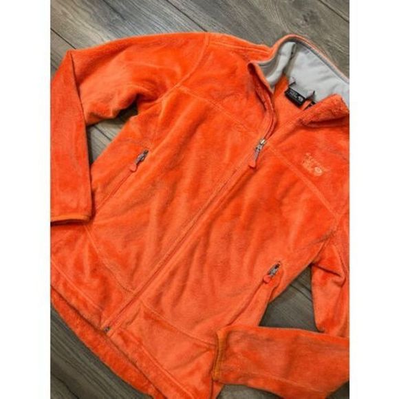 Mountain Hardwear Fleece Jacket Womens Size Small Orange Coral Sherpa Full Zip - Picture 3 of 10